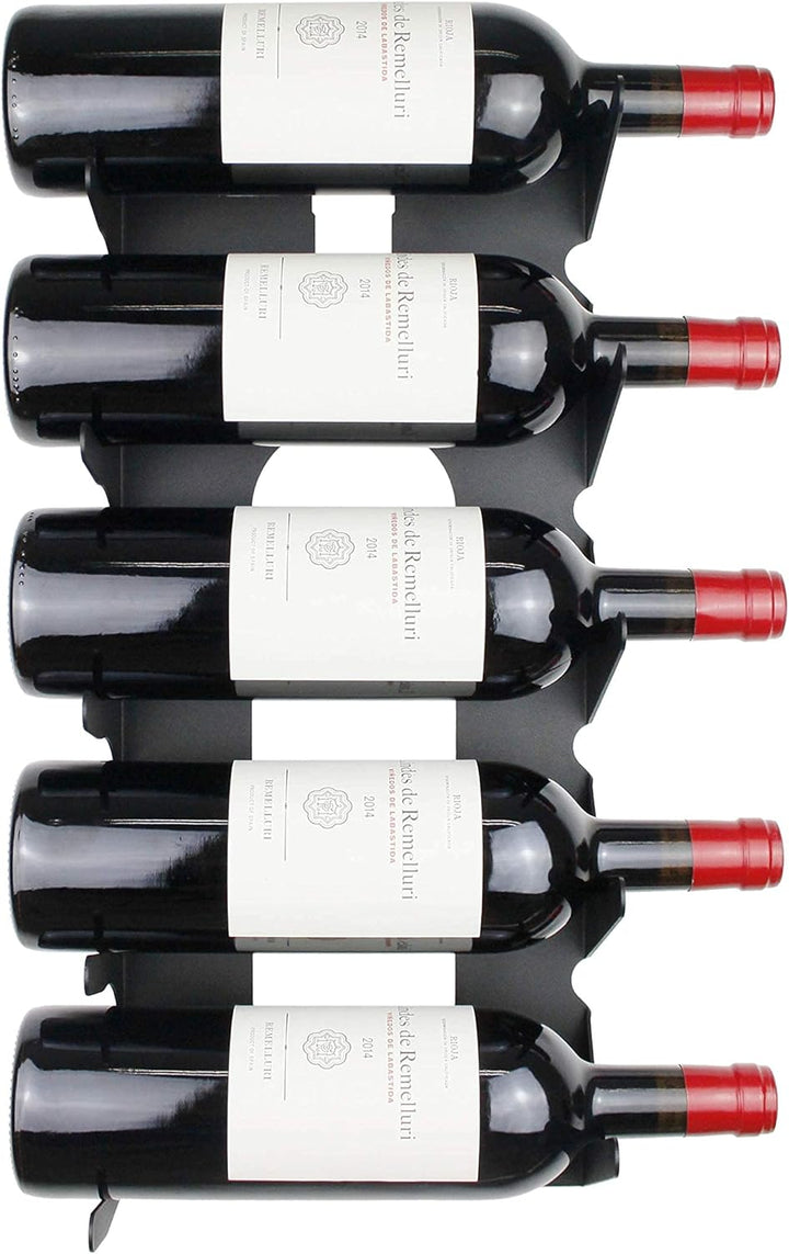 etterr Weinregale aus Stahl für alle Weinsorten, mit Wandankern und Verkleidung. (Schwarz)