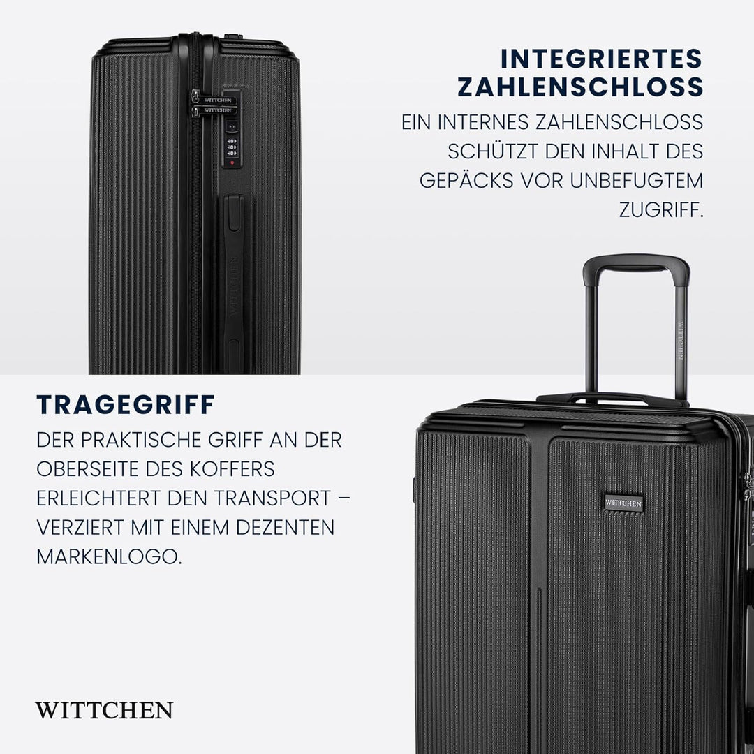 WITTCHEN Stripes Line Grosser Koffer 76,5 x 50 x 29 cm (XL) | Hartschalen-Trolley ABS 96 l, 4 Rollen