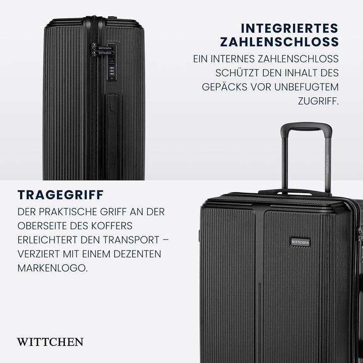 WITTCHEN Stripes Line Grosser Koffer 76,5 x 50 x 29 cm (XL) | Hartschalen-Trolley ABS 96 l, 4 Rollen