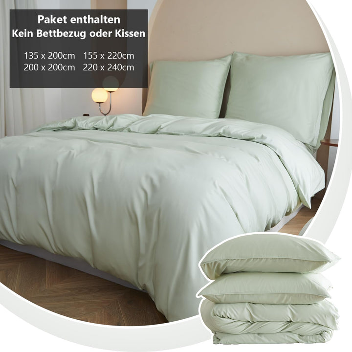 Simple&amp;Opulence Bambus Bettbezug Set, Seidiger und weicher Bettbezug Kühle Bettwäsche Perfekt für Ha