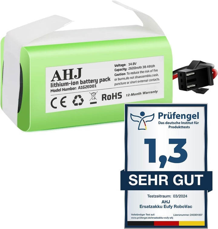AHJ 14.4V 2600mAh Ersatz-Akku Kompatibel mit Eufy RoboVac 11 11S 11S MAX RoboVac G10 Hybrid RoboVac