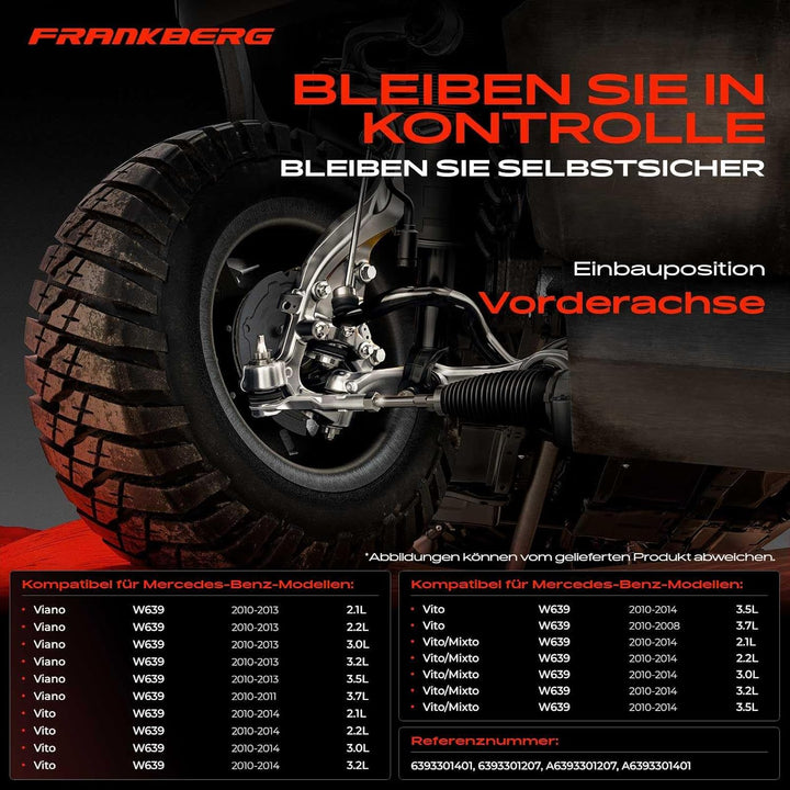 Frankberg Querlenker Traggelenke Vorne Links Kompatibel mit Vito Bus W639 2.1L-3.7L 2003-2014 Vito/M