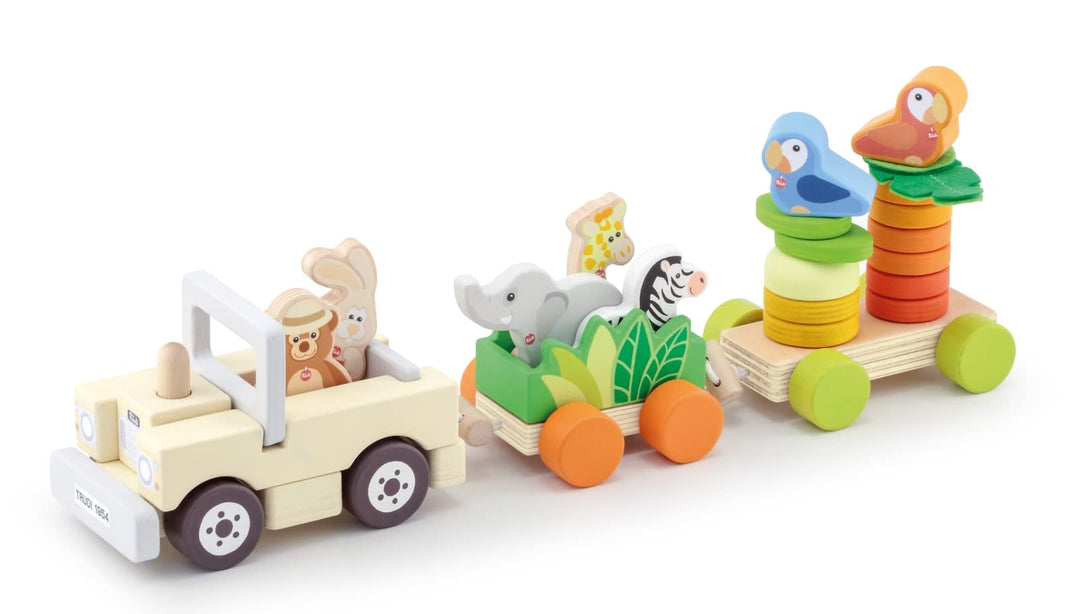 John Adams , Sevi - Safari Train Playset: Christmas, Baby Shower, Birthday or Christening Gift for K