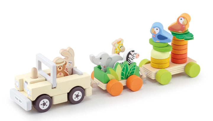 John Adams , Sevi - Safari Train Playset: Christmas, Baby Shower, Birthday or Christening Gift for K