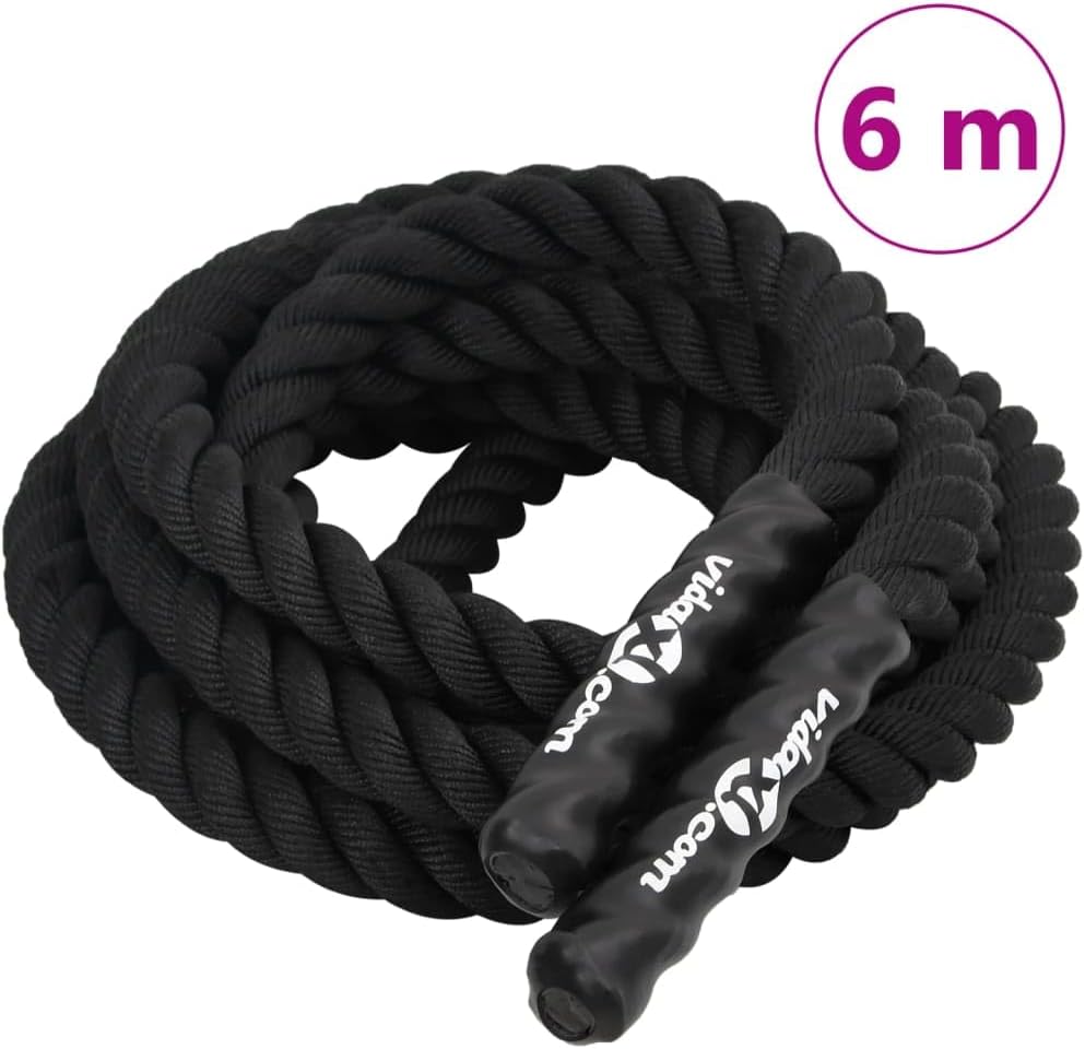 Battle Rope Polyester Schwarz 6 m 4,5 kg Cardio-Maschinen-Zubehör