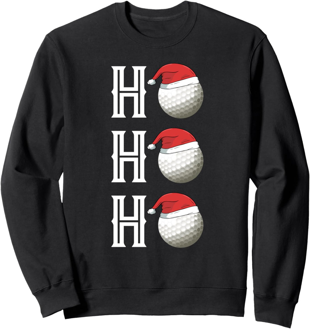 Golf Ball Ho Ho Ho Christmas Golfing Golfer Gift Sweatshirt