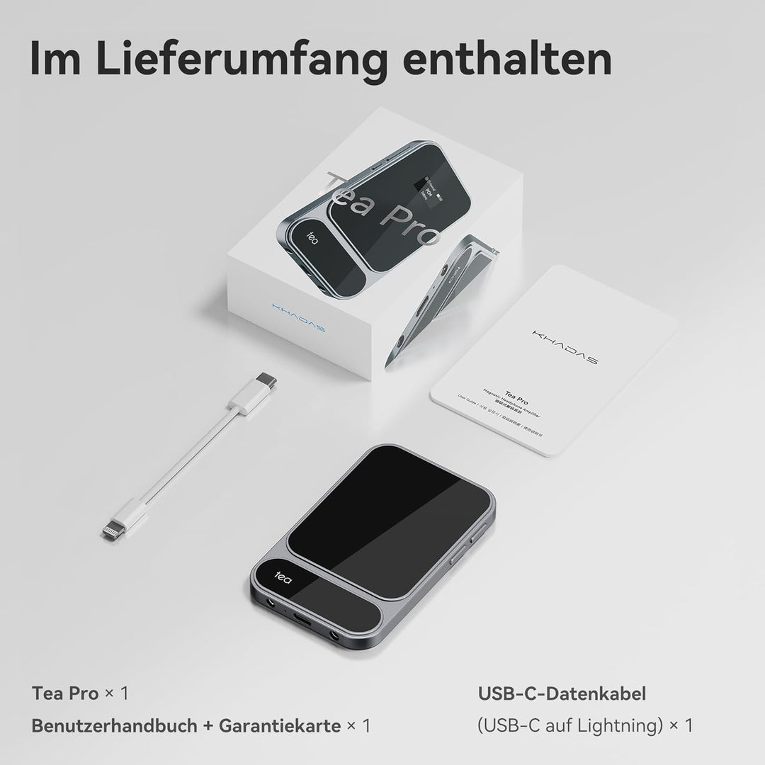 Khadas Tea Pro DAC Kopfhörerverstärker – Tragbarer Bluetooth Kopfhöreramp, Hi-Res Verstärker MagSafe
