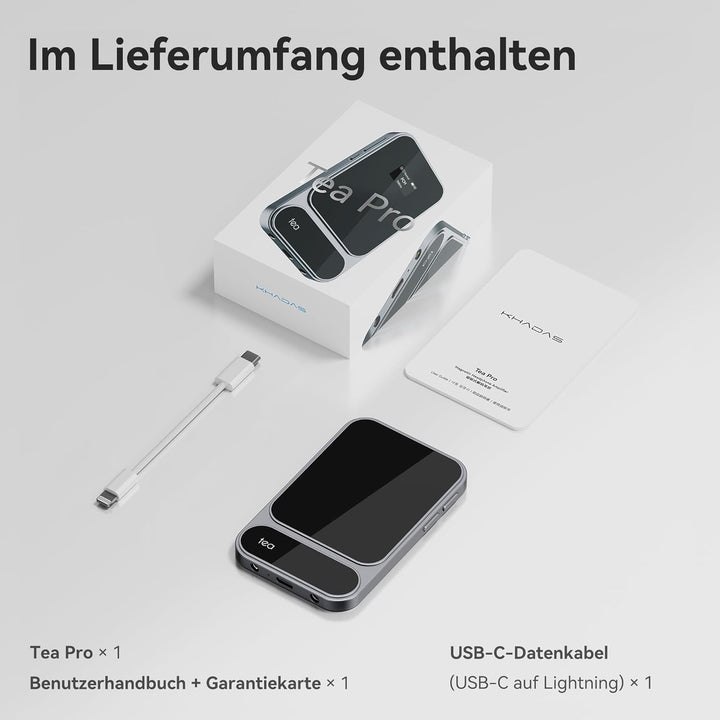Khadas Tea Pro DAC Kopfhörerverstärker – Tragbarer Bluetooth Kopfhöreramp, Hi-Res Verstärker MagSafe