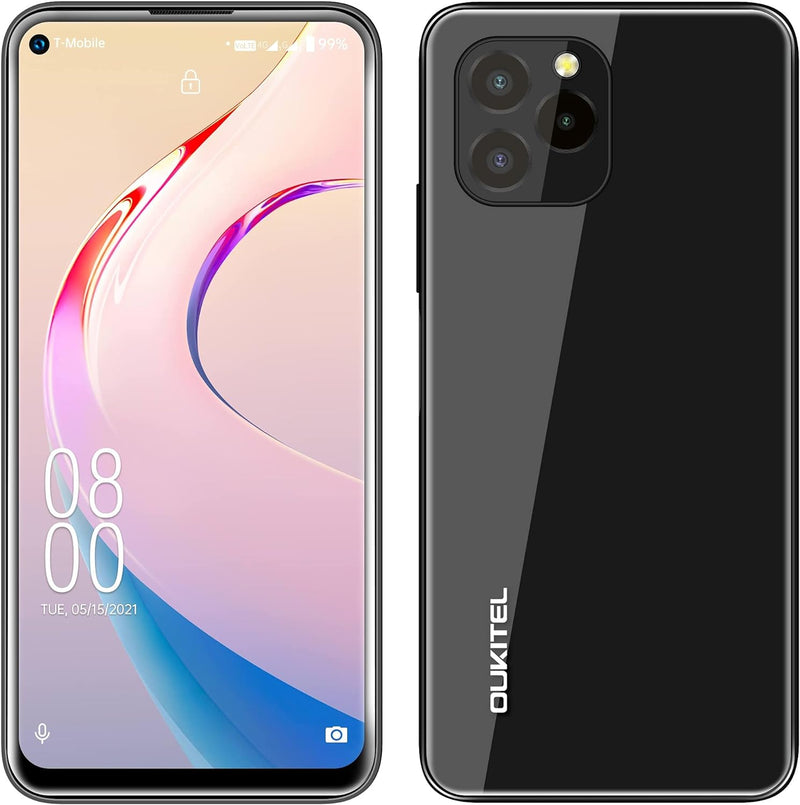 OUKITEL Smartphone ohne Vertrag C21 PRO, Vollglas-Design,4GB+64GB,256GB Externe SD,21MP Dreifach-Rüc