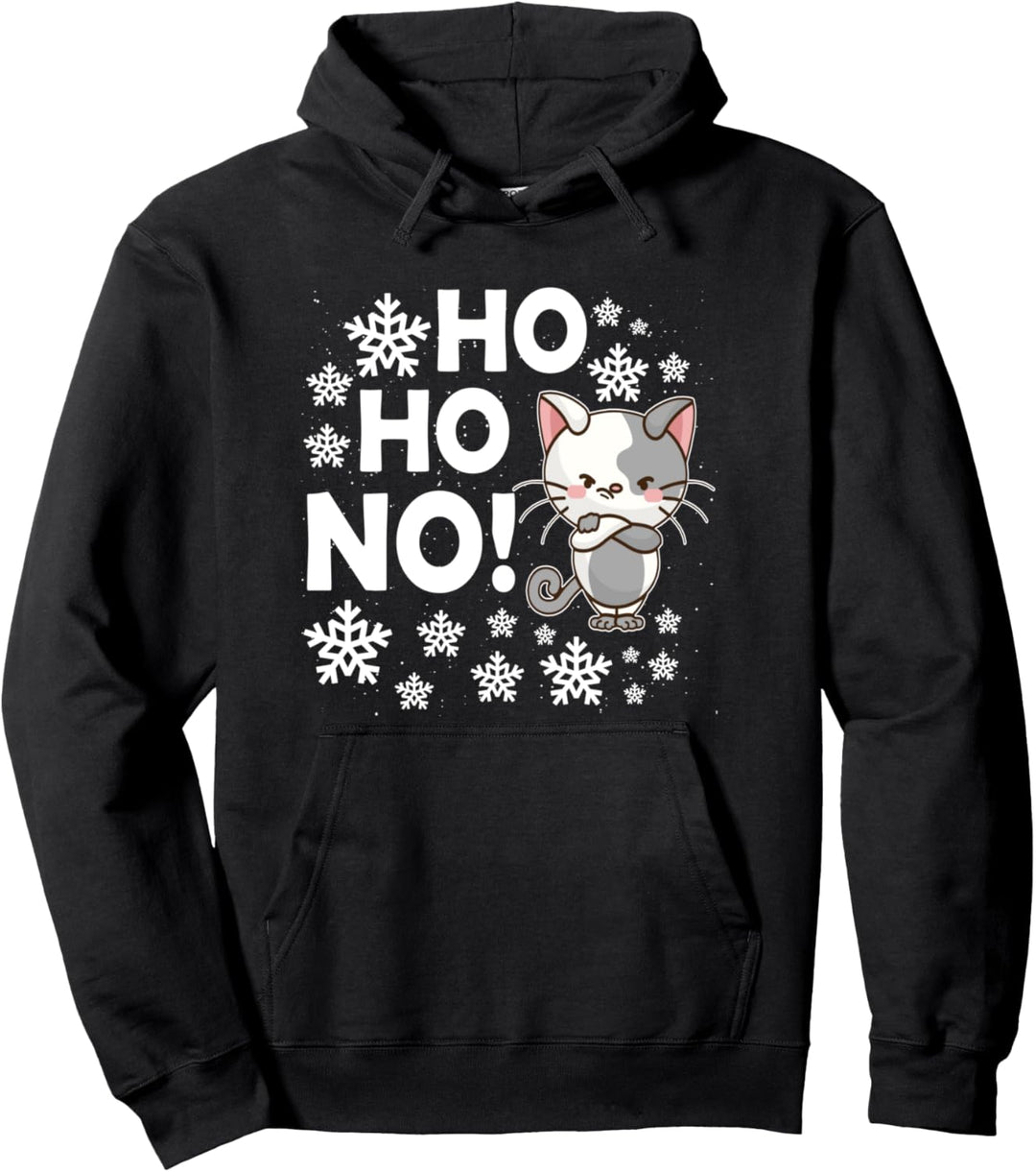 Wütende Katze Ho Ho No Anti Christmas Kätzchen Ugly Xmas Pullover Hoodie