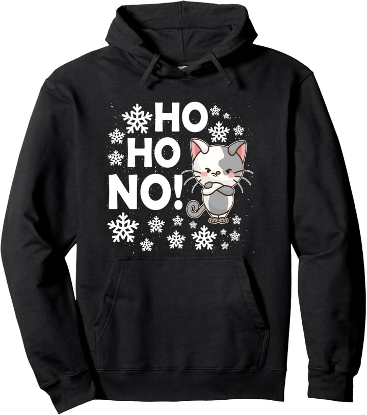 Wütende Katze Ho Ho No Anti Christmas Kätzchen Ugly Xmas Pullover Hoodie