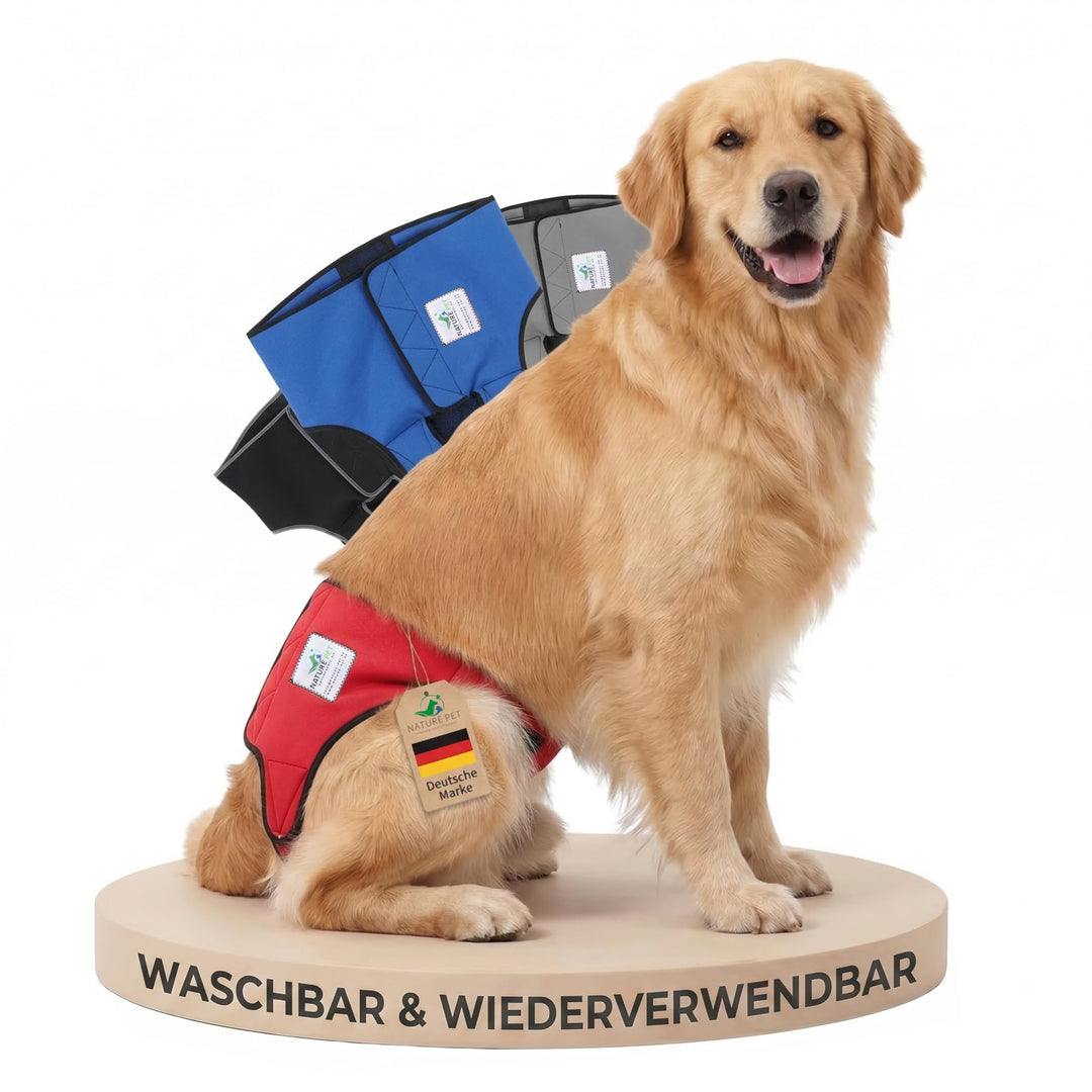 Nature Pet Läufigkeitshose für Hündinnen - Hundewindel für Rüden - Kein lästiges Einfädeln der Rute