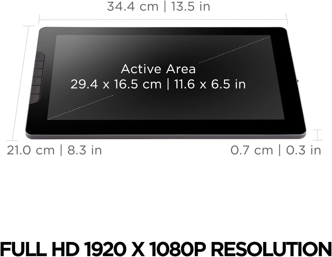 Viewsonic ID1330 (33,7 cm) (13,3 Zoll) PenDisplay Tablet zum Zeichnen und Schreiben (Full-HD, IPS Di