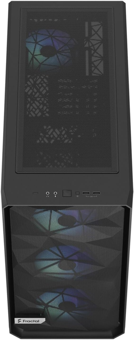 Fractal Design Meshify 2 Lite RGB Black ATX Flexible Light Tinted Tempered Glass Window Mid Tower Co