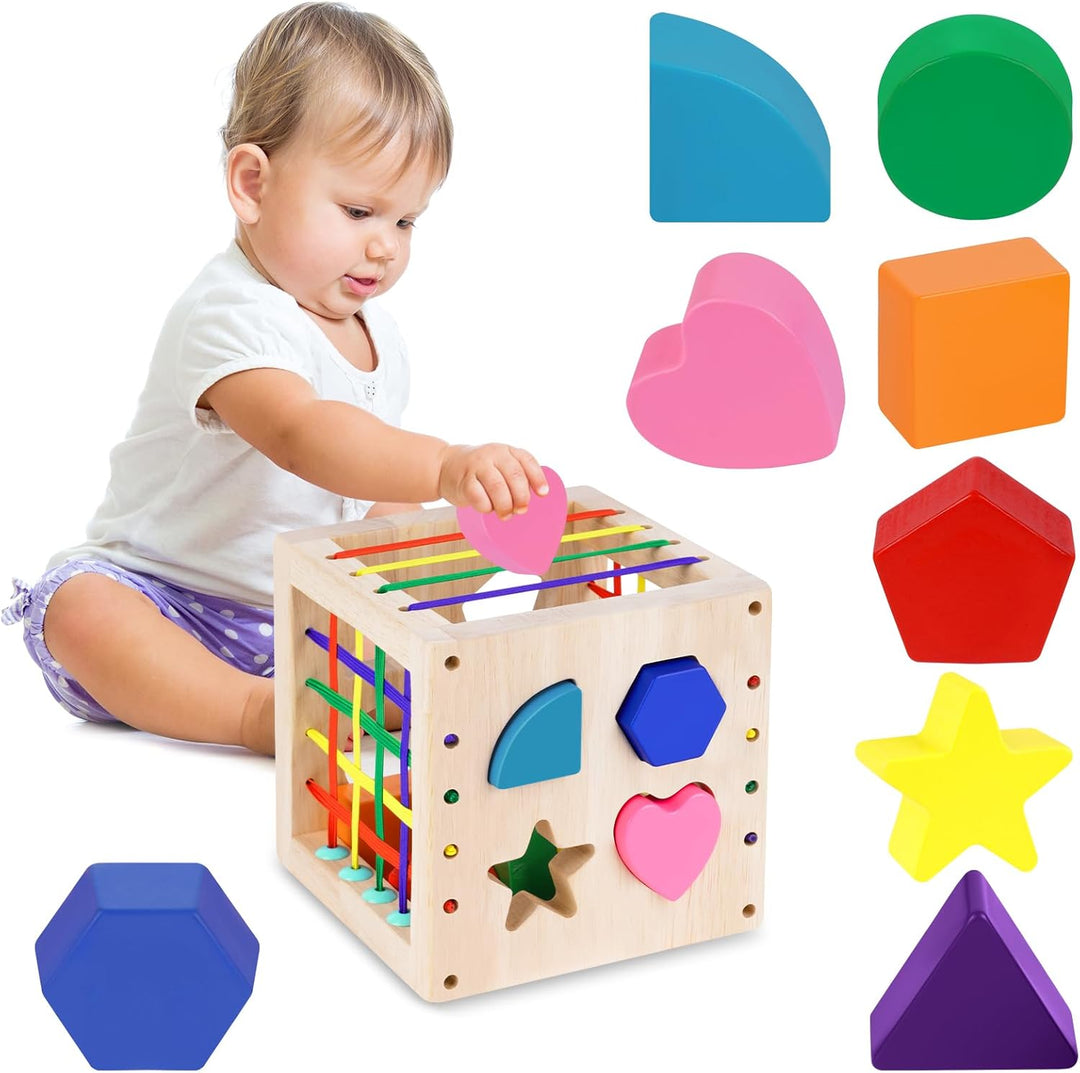 Ainiv Formsortierwürfel, Sortierspiel Montessori Steckwürfel, Baby Sensorische Spielzeug, Motorische