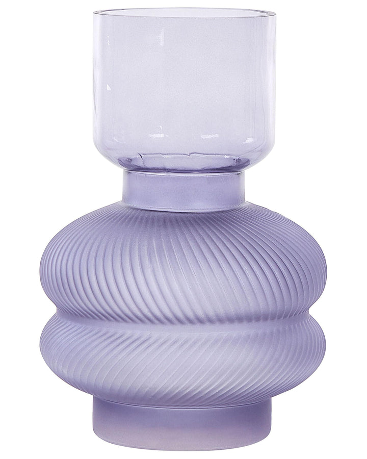 Deko Blumenvase Glas violett 24 cm organische Form mit schmalem Hals Rodia