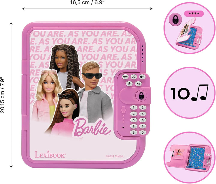 Lexibook, Barbie: Barbie elektronisches Tagebuch mit Stift und Notizbuch inklusive, interaktiv, pass