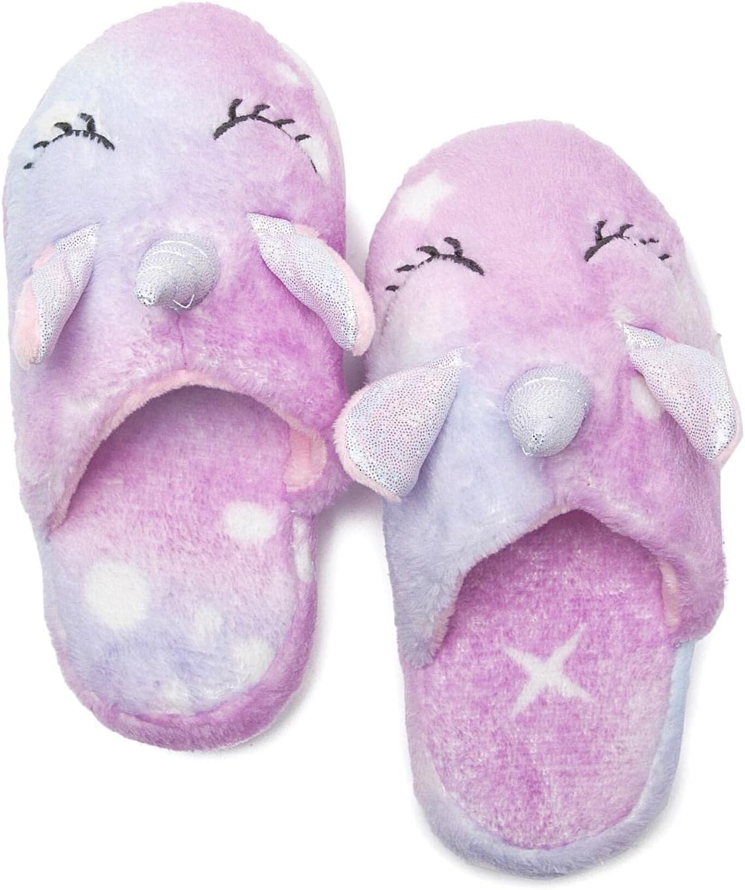 Piefry Weicher Einhorn-Bademantel mit Kapuze für Mädchen mit Einhorn-Pantoffeln, Augenbinde und Stir