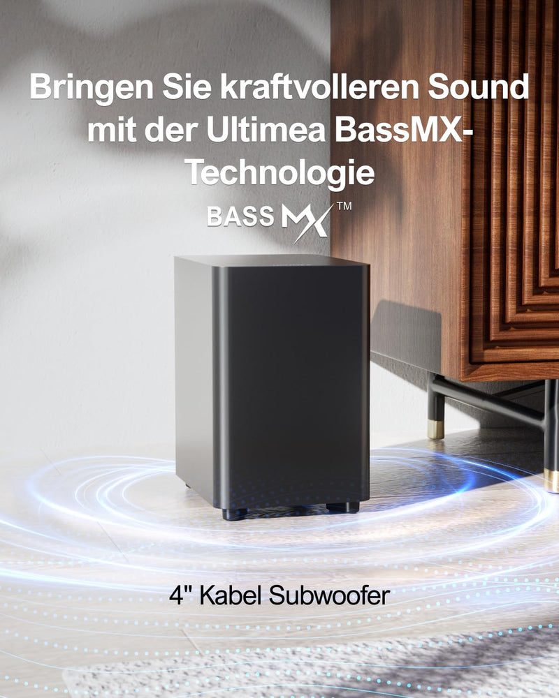 ULTIMEA 5.1 Surround Sound System, Soundbar für TV Geräte mit App Steuerung, Soundbar mit Subwoofer,