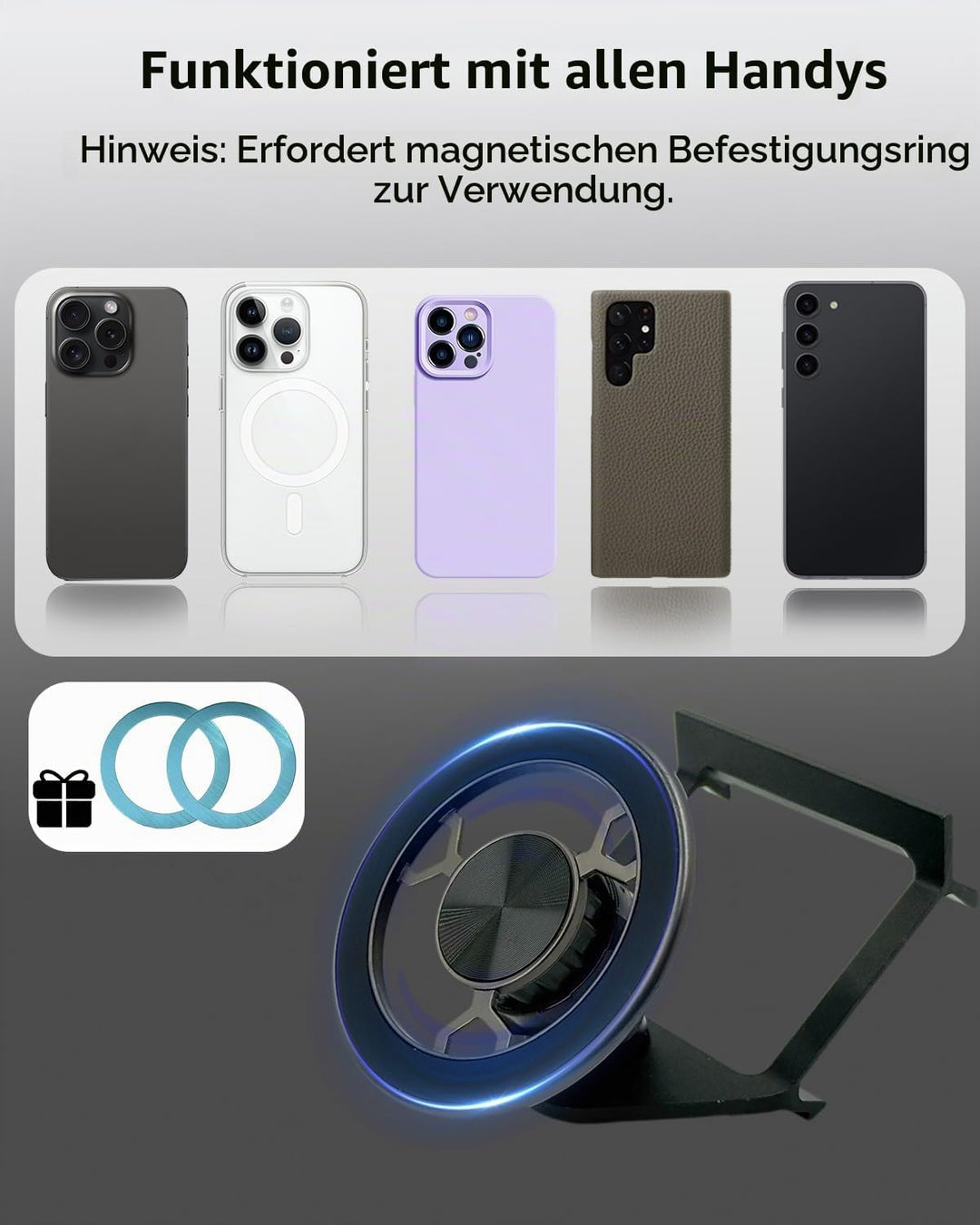 Handyhalterung Auto für Audi A4 B9 A5 F5 2017-2024 mit N52 Starker Magnet 360 Grad einstellbares für