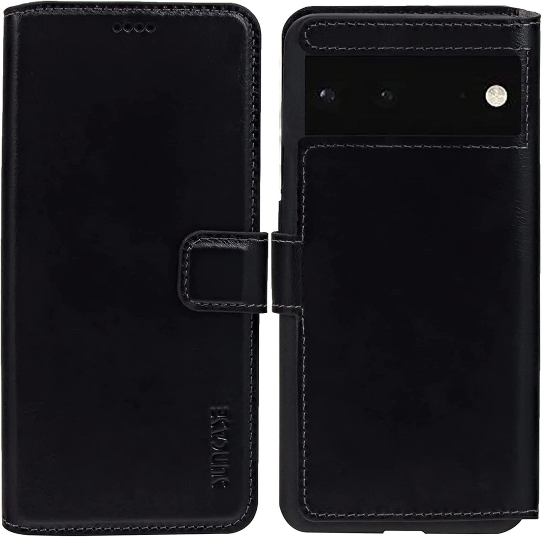 Suncase Book-Style Hülle kompatibel mit Google Pixel 7A 5G Leder Tasche (Slim-Fit) Lederhülle Handyt