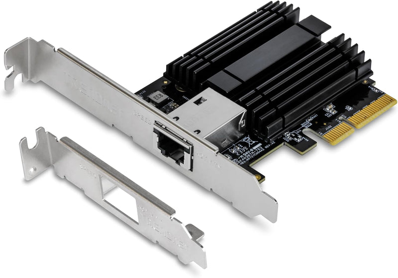 TRENDnet TEG-10GECTX10 Gigabit PCIe Netzwerkadapter, Unterstützt 802.1Q VLAN, Standard- und flache H