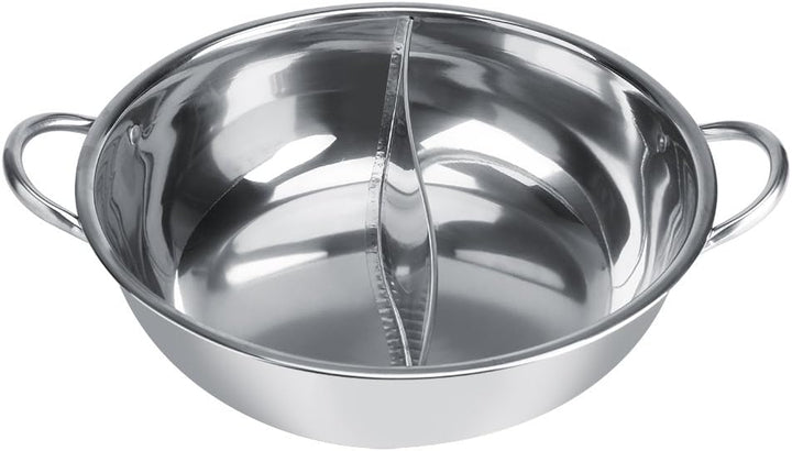Chinese Hot Pot, zwei Zimmer Shabu-Shabu-Edelstahl-Topf Tiefer Topf für 4-5 Personen, verwendet mit