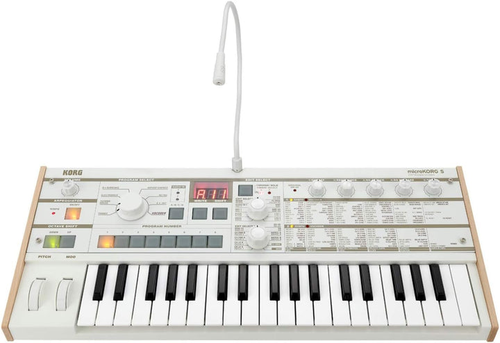 Korg - MICROKorgS - 37 Key Analogue Modelling Synthesizer with Vocoder - White 37 Key MicroKORG S Wh