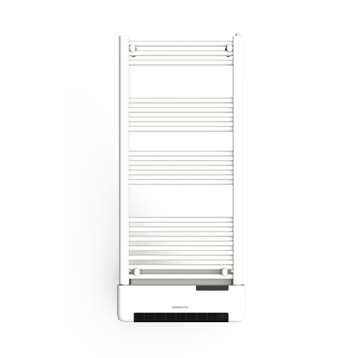 CREATE / WARM Towel Advance/Elektrischer Heizkörper mit Handtuchwärmer und WLAN, Weiss / 51,5x11x115
