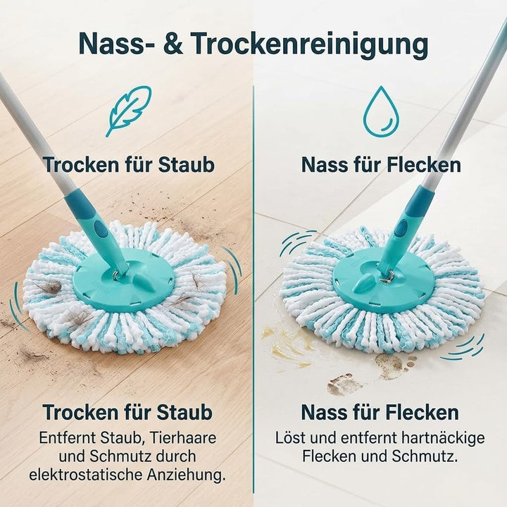 6 Stück Bodenwischer für Leifheit Clean Twist Disc Mop,Wasseraufnahme | Doppelfasermop kann Effizien
