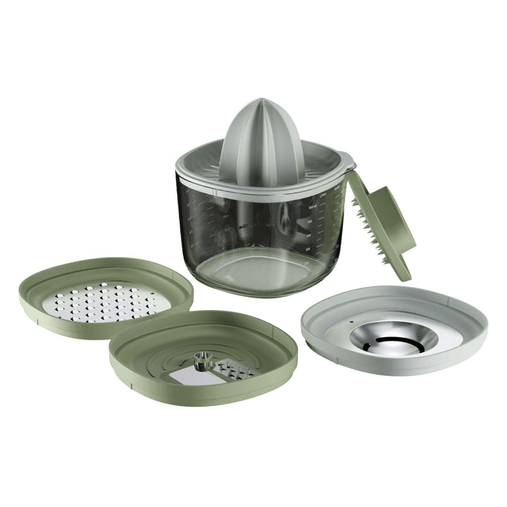 BergHOFF Home Küchenhelfer - 6 in 1 - Messbecher, Eiertrenner, Küchenreibe, Spiralschneider, Zitonen