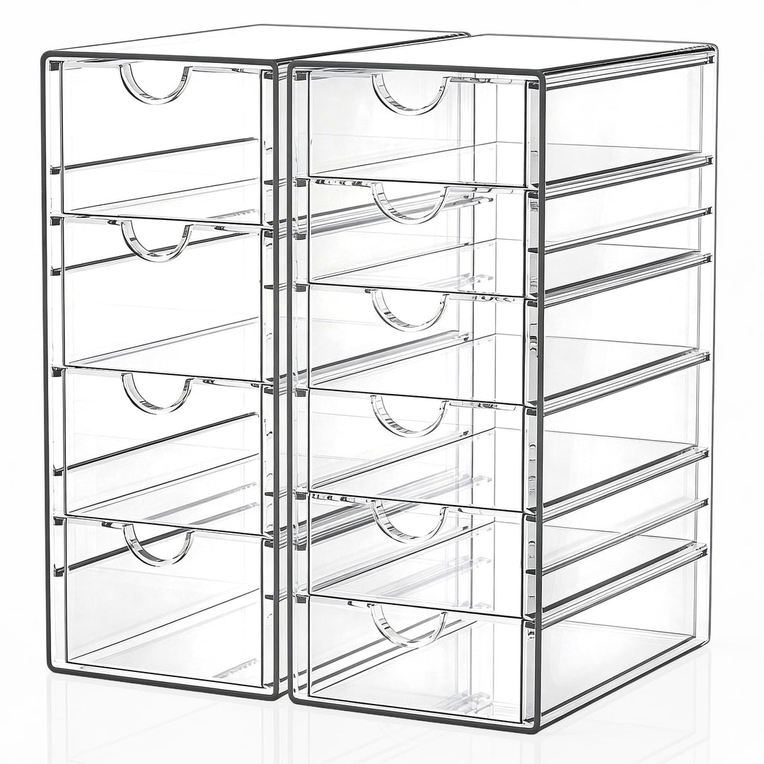 GoMaihe Kosmetik Organizer mit 10-Schubladen: 2PCS Acryl Schubladenbox | Durchsichtig Schminktisch O