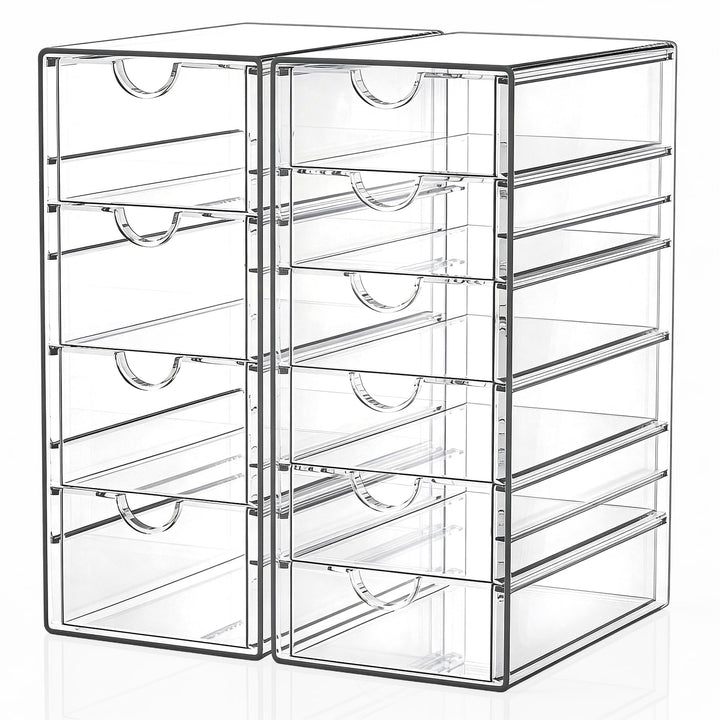GoMaihe Kosmetik Organizer mit 10-Schubladen: 2PCS Acryl Schubladenbox | Durchsichtig Schminktisch O