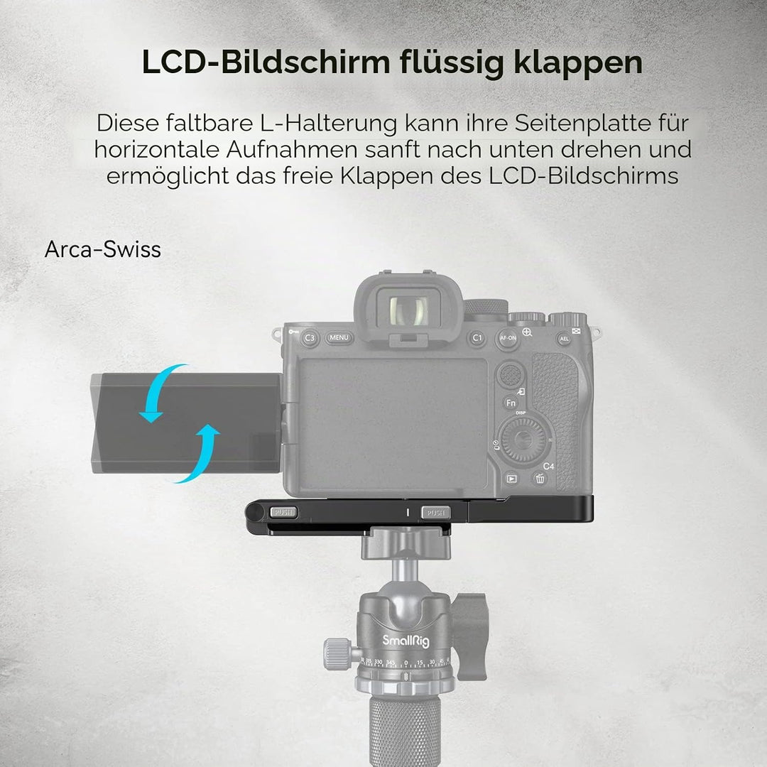 SMALLRIG Faltbare L-Halterung für Sony A7R V / A7 IV / A7S III, L-Bracket Faltbare Seitenplatte für