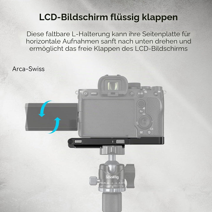 SMALLRIG Faltbare L-Halterung für Sony A7R V / A7 IV / A7S III, L-Bracket Faltbare Seitenplatte für