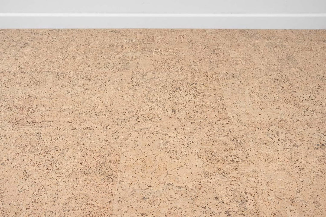 Korkboden Klick-System Korkparkett versiegelt Kork Laminat | Rustikal creme hell, 10.5 mm, 2.13 qm/P
