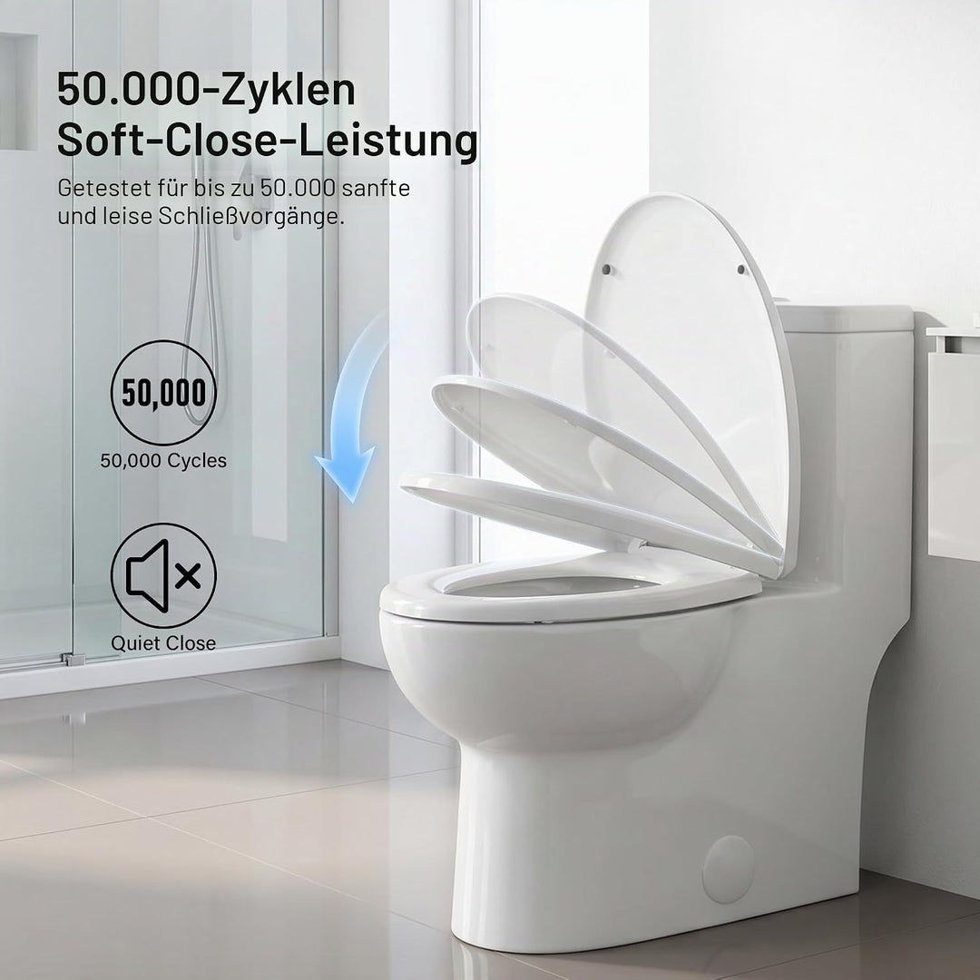WC Sitz Absenkautomatik weiss oval Absenkautomatik Toilettensitz mit Schnellverschluss für einfache