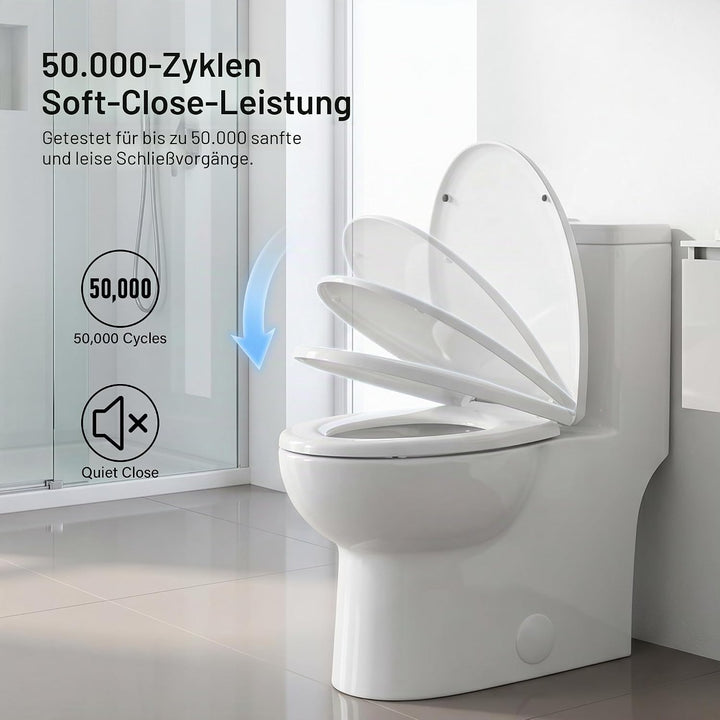 WC Sitz Absenkautomatik weiss oval Absenkautomatik Toilettensitz mit Schnellverschluss für einfache