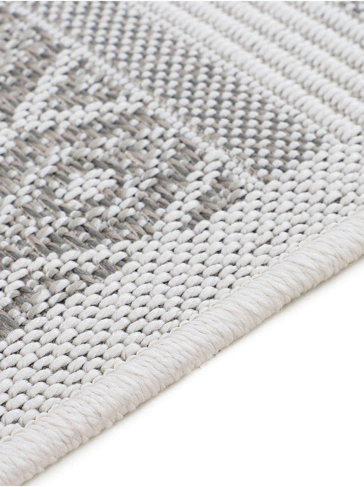 carpetfine In- und Outdoor Teppich Boho Läufer Beige Flachgewebeteppich 60x180 cm | Moderner Teppich