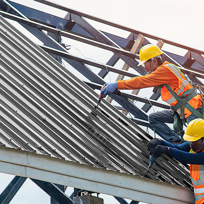 Cecaylie 24er Set Verzinkte Trapezblech-Dachplatten – Rostbeständige Metallplatten in Anthrazit, für