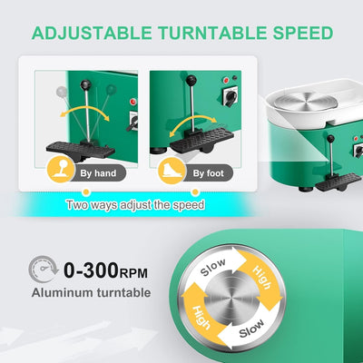 VAYOTOY Elektrische Töpferscheibe Maschine 25CM 350W Keramik Clay Maschine Professionelle Töpfersche
