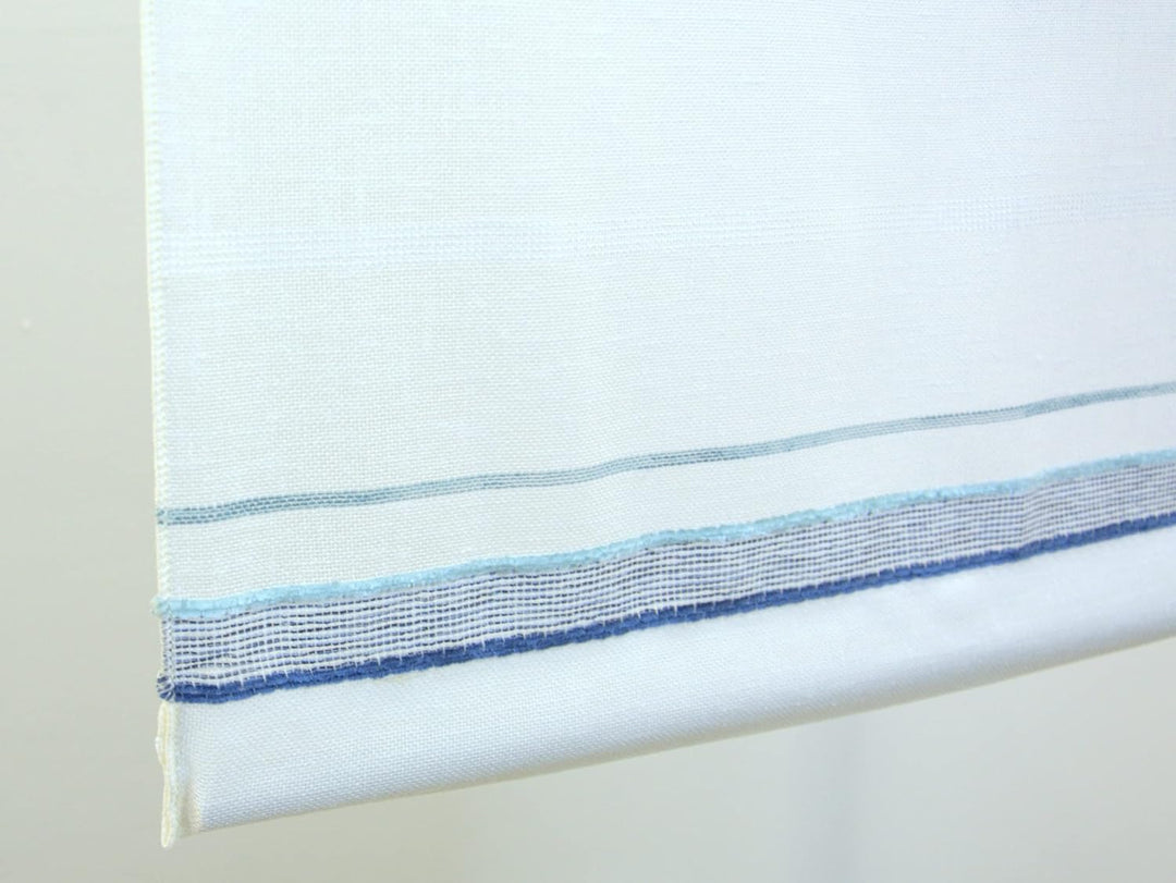 Design Mini Flächenvorhang Set Streifen blau | 4058-01 | 3 Teile | Scheibengardine Gesamtbreite 90cm