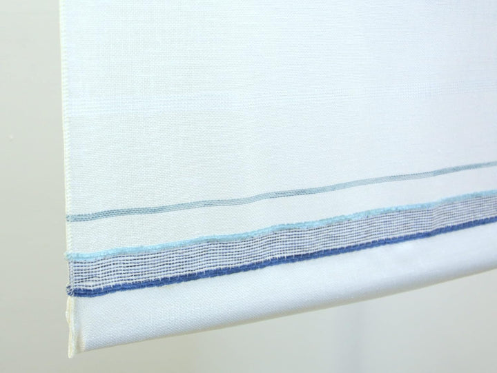 Design Mini Flächenvorhang Set Streifen blau | 4058-01 | 3 Teile | Scheibengardine Gesamtbreite 90cm