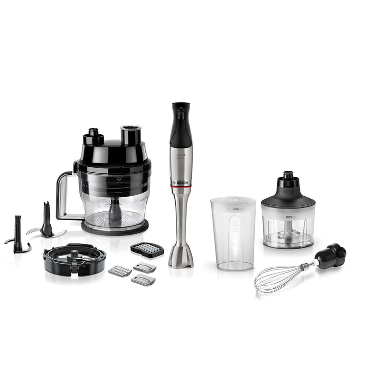 Bosch Stabmixer ErgoMaster Serie 6 MSM6M8X1, 10 Jahre Motorgarantie, Edelstahl-Klingen, verschleissf