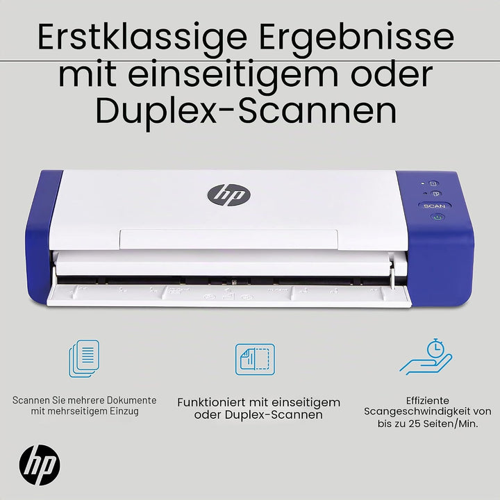 HP Kompakter Desktop Duplex USB Mobiler Dokumenten- &amp; Foto-Scanner mit Auto-Feed Tray für tragbares