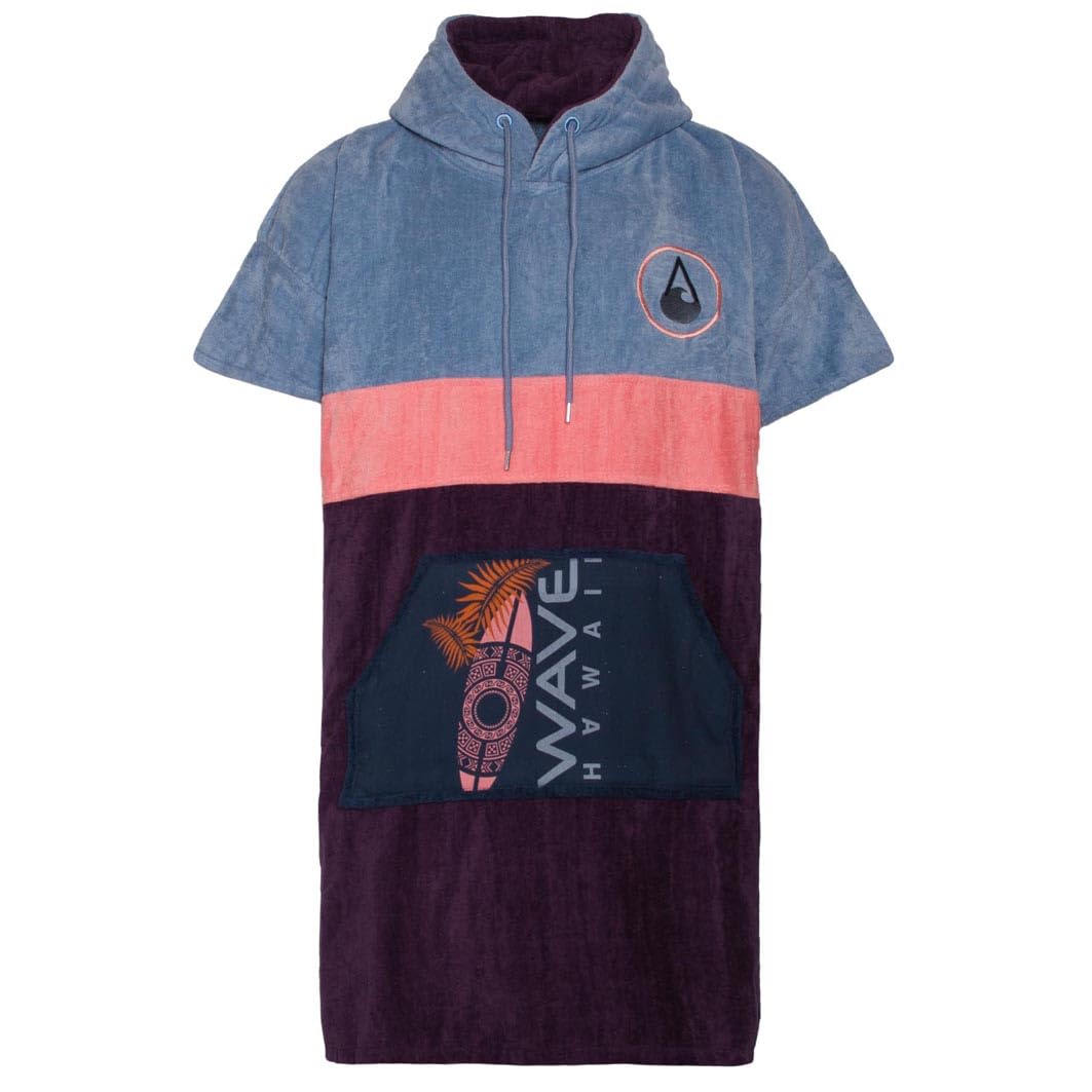 WAVE HAWAII Barravento Surfponcho für Körpergrössen 160-190 cm Poncho 100% ÖKO Baumwolle Velours Umk
