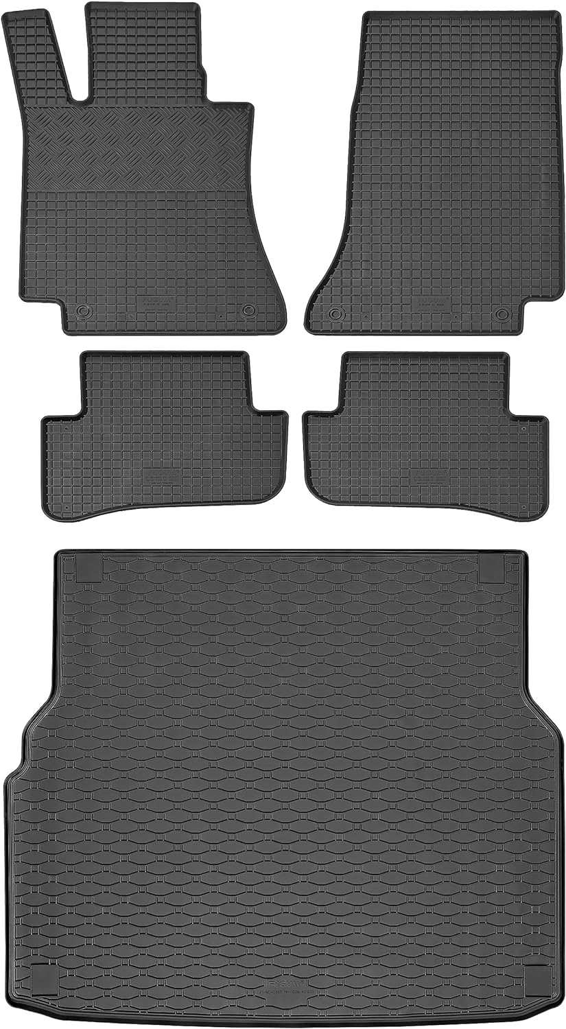 Passgenaue Kofferraumwanne und Gummifussmatten geeignet für Mercedes C-Klasse Kombi S205 ab 2014 + G