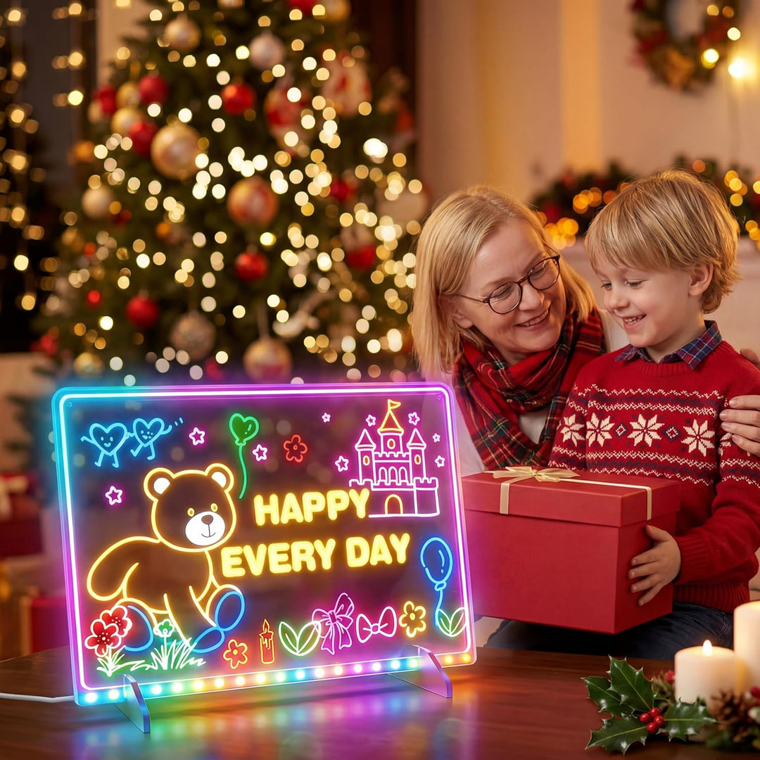 Led Zeichenbrett Maltafel Schreibtafel Kinder mit 12 Modi 35X25cm | Leuchtendes Malbrett Notiztafel