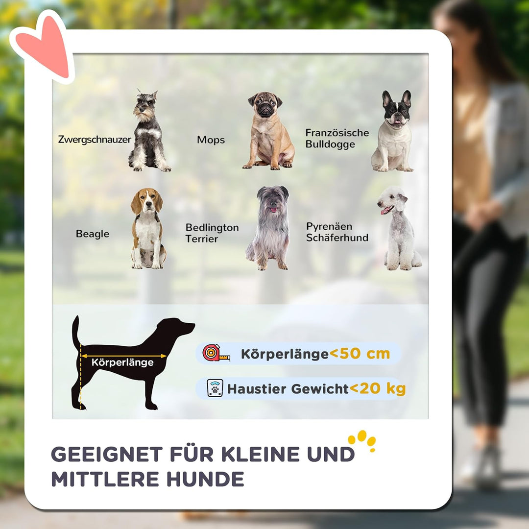 PawHut Hundewagen, Faltbarer Hundebuggy, Hundetrolley mit Kissen, Katzenbuggy bis 20 kg, Katzenwagen