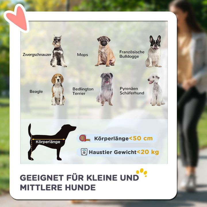 PawHut Hundewagen, Faltbarer Hundebuggy, Hundetrolley mit Kissen, Katzenbuggy bis 20 kg, Katzenwagen